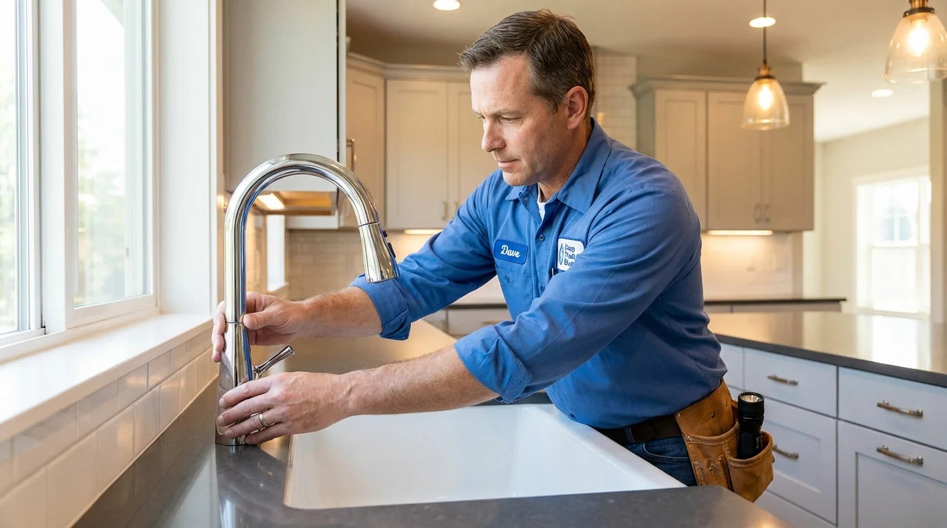 Kitchen faucet installation by Johns Plumbing LLC in Shirley